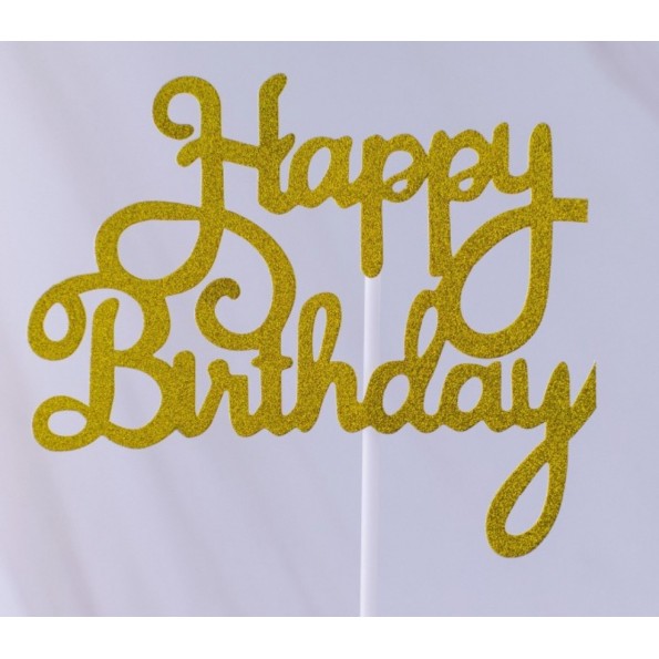 Happy Birthday Cardstock Cake Topper